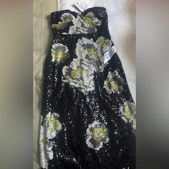 NWT Dress the Population Vada Black Floral Dress - Picture 3 of 5